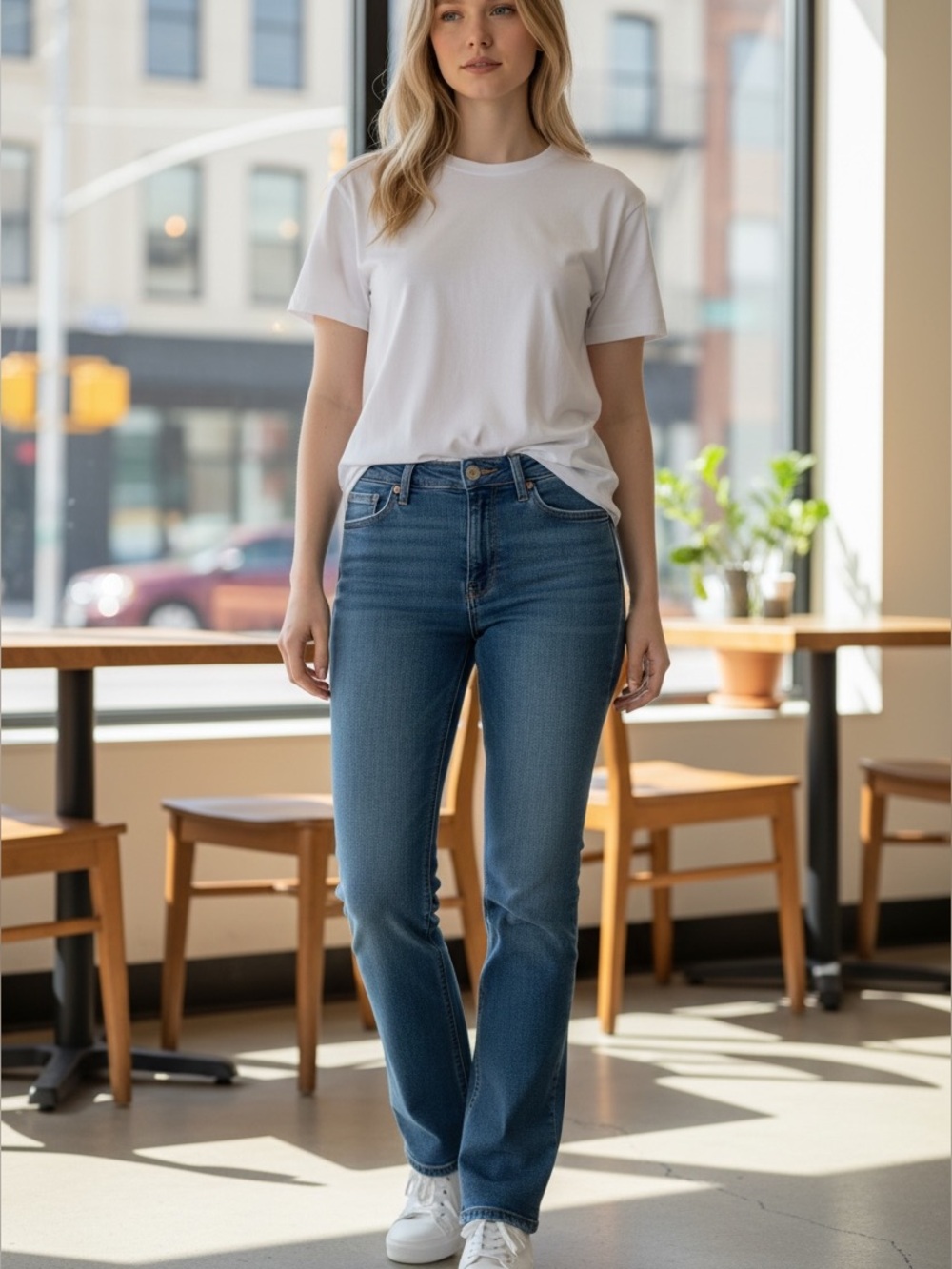 NWT American Eagle Next Level Stretch Kick Boot Jeans in Medium Bright Indigo 2S